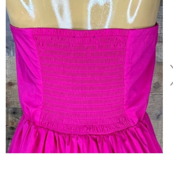 Née York & company Bright pink strapless Button Front Maxi dress Size M (B-13) - Picture 5 of 8